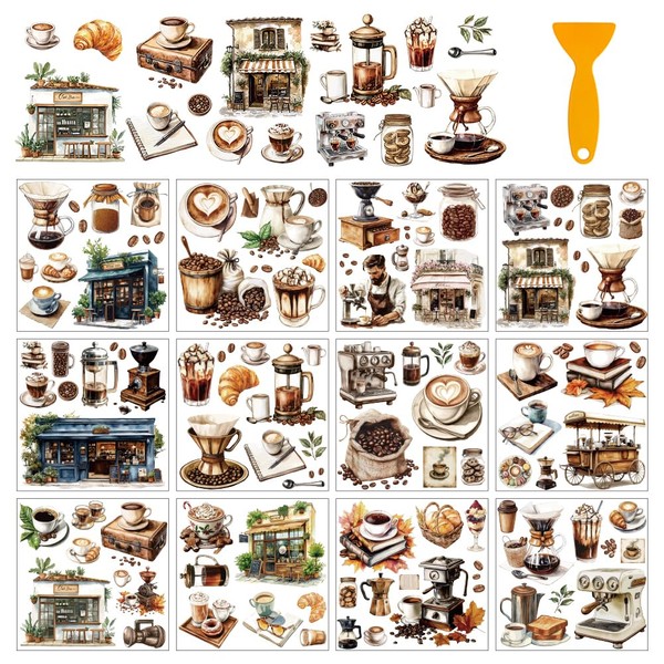 arricraft Pack of 12 PVC Transfer Stickers 14 cm (5.51