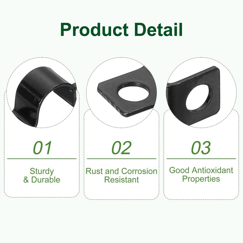QUARKZMAN 100 Pieces U-shaped Pipe Clamp, 1/2 Inch (12 mm)