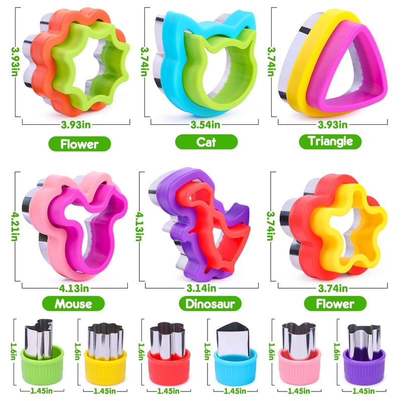 12 Pack Sandwich Cutter and Sealer Set Crustable Bread Decruster