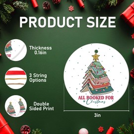 Adorno de Navidad de cerámica de 2.9 pulgadas para árbol, coche, oficina, decoración del hogar, ligero estampado en ambos lados para árbol de Navidad, reservado para Navidad