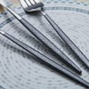 Kyraton Cutlery Set 24 Pieces with Moon Surface Black Handle