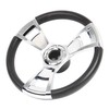 YEHICY 13.8 Inch Boat Steering Wheel Glossy Polished Aluminum Spokes，3/4