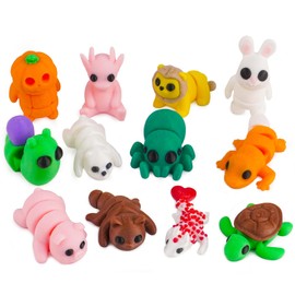 Outgoto Mini 3D Printed Animals - 12pcs Colorful and Unique Animal Figurines - Fun 3D Printed Sculptures for Collectors and Home Decor