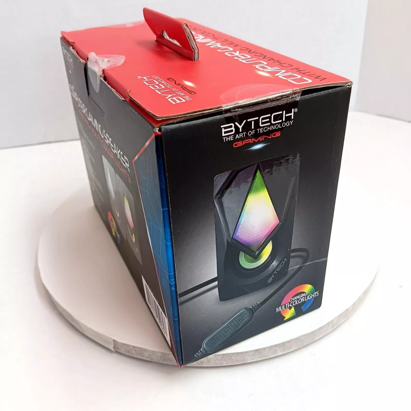 Bytech Computer Gaming Speakers With Changing Multi-Color Lights PC MAC