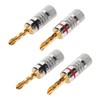 2 Pairs BFA Banana Plug 4mm Gold Plated Brass Serrated