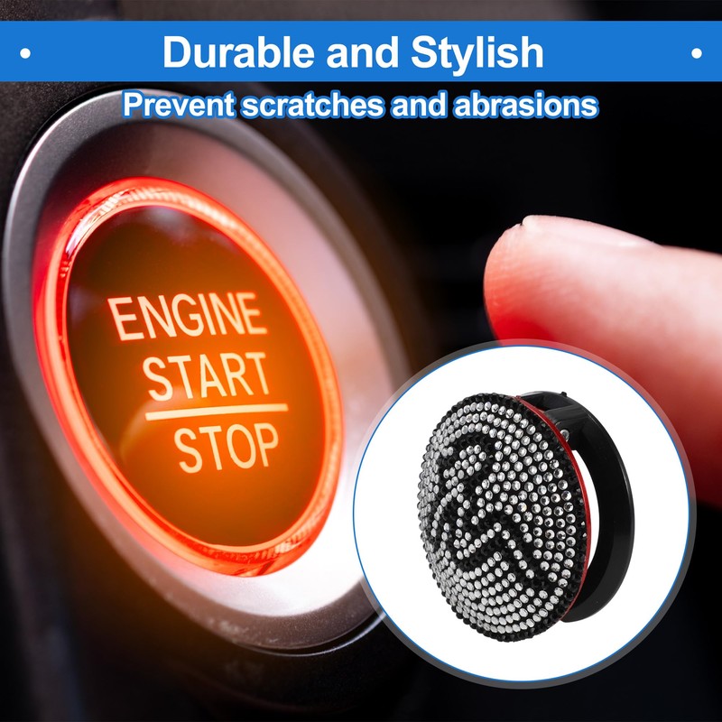 VekAuto Car Push Start Button Cover, Bling Engine Button Cover