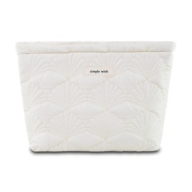 GISMTR Quilted Cotton Makeup Pouch, Large Floral Makeup Bag for Women, Kawaii Travel Cosmetic Pouch Coquette Organizer Bag