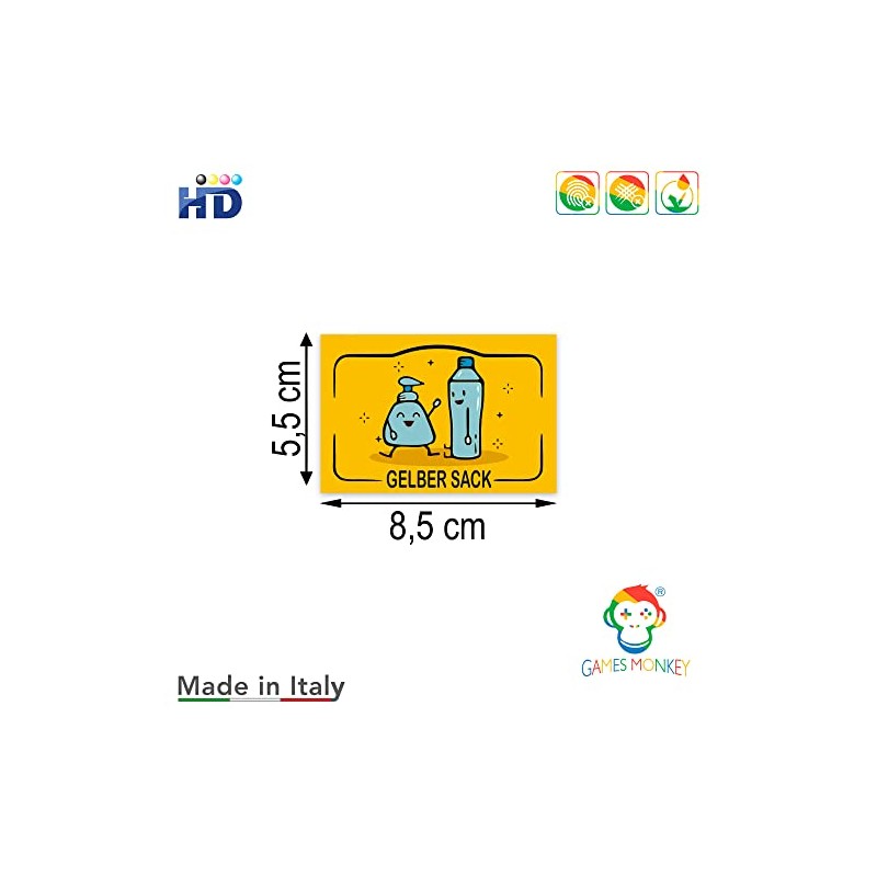 GamesMonkey® - Separate Collection Small Recycling Waste Stickers – DE