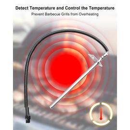Barbecue Grill Thermal Sensor Fit for Char-Griller Gravity Fed 980 Charcoal Grill Replace 801126, RTD Temperature Probe Part