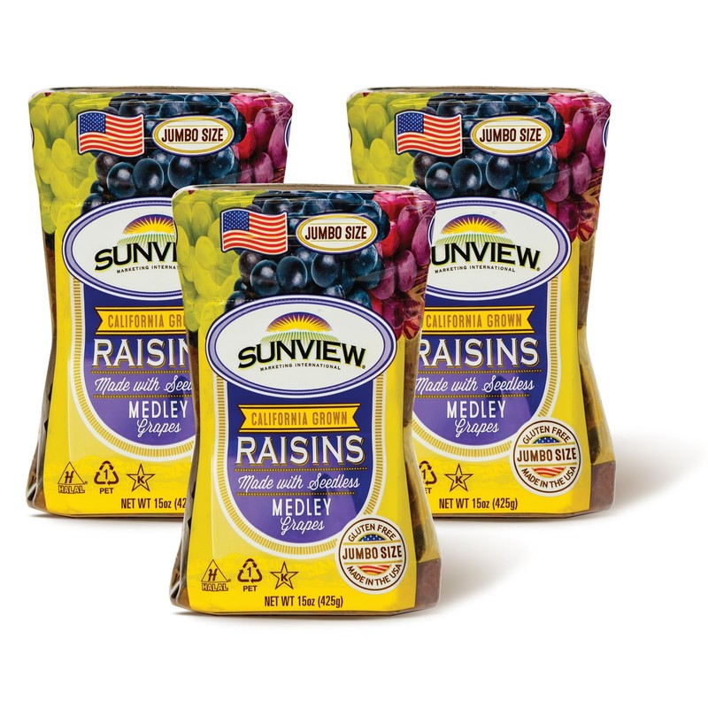 Jumbo Seedless Medley Raisins - 3 15oz. Canisters