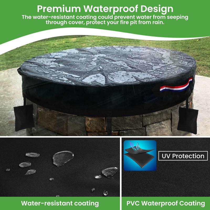 Somivrusa Fire Pit Cover Round for In-Ground Fire Pits, 66"