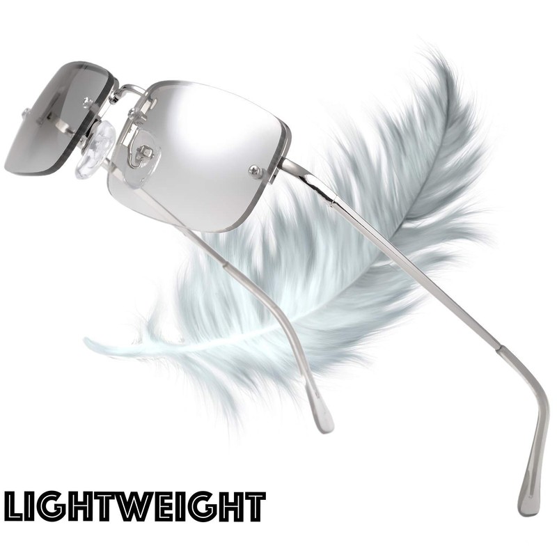 The Fresh Minimalist Small Rectangular Sunglasses Clear Eyewear Spring Hinge