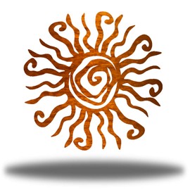 Riverside Designs Wacky Sun Metal Wall Art Outdoor Decor - 18 Inches Rust Proof Wall Sculpture - Ideal for Garden, Home, Farmhouse, Patio and Bedroom - Made in USA (18", Copper)