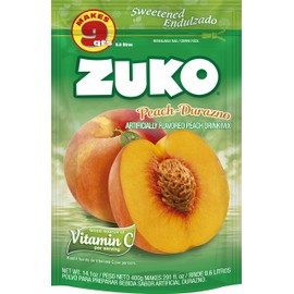 Zuko Peach Instant Powder Drink | Family Pack | No Sugar Needed | Vitamin C | 14.1 Ounce (Pack of 6)