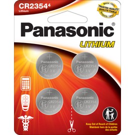 Panasonic CR2354 3.0 Volt Long Lasting Lithium Coin Cell Batteries in Child Resistant, Standards Based Packaging, 4-Battery Pack