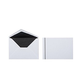 Paper24 Pack of 25 Mourning Envelopes with Black 2 mm Bar B6 125 x 176 mm with Silk Lining