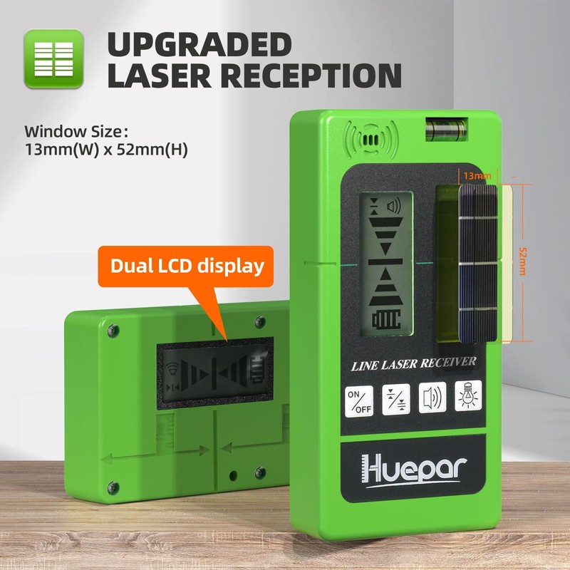 Huepar Laser Receiver LR-5RG for Huepar Laser Level - Green