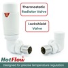 Hot Flow All-White Estuary Corner TRV Thermostatic Radiator Valve (Pair)