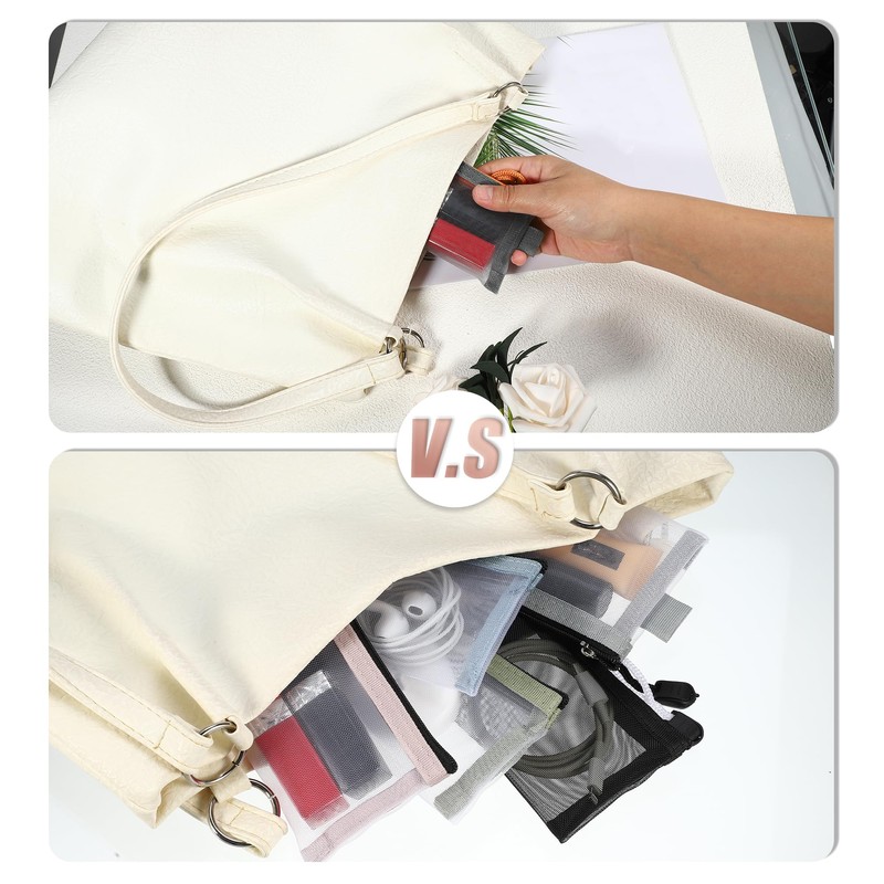VOCOSTE Mini Zipper Mesh Bag Mesh Zipper Bag Storage Pouch