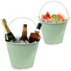 PLEXON Galvanized Metal Ice Bucket for Parties Coctail Bar Restaurant