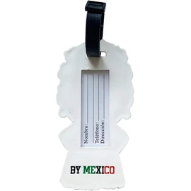 BY MEXICO Identificador de Maleta PVC La Floreada con Flores, 12.5 x 7 x 0.5 cm, Etiqueta para Equipaje con Tarjeta de Datos para Maleta, Mochila, Bolsa de Viaje y Accesorios Personales