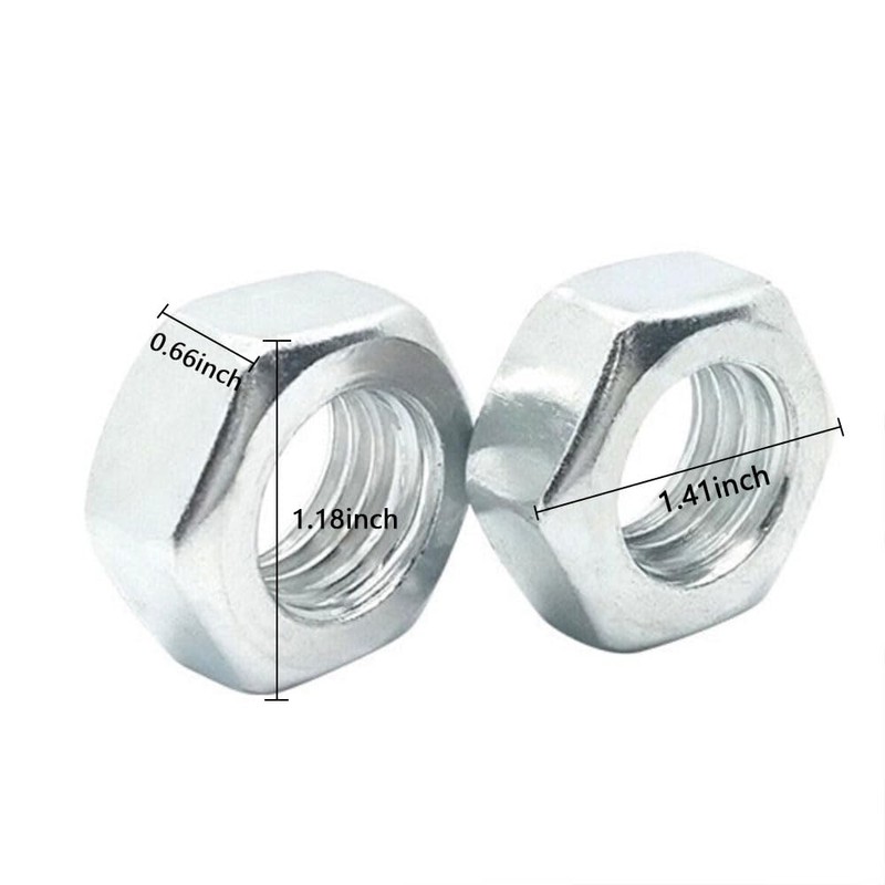 2Pcs M24 Hex Nut Stainless Steel Metric Thread Hex Lock