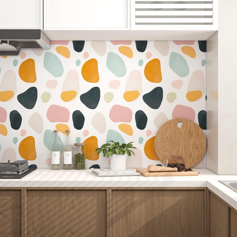 Fvlow Colorful Blocks Peel and Stick Wallpaper 17.4" x 118"