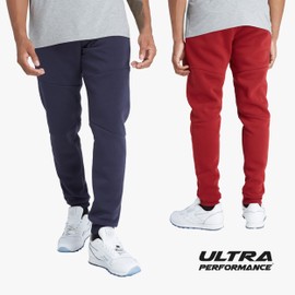 Ultra Performance 3 Pack Fleece Active Tech Joggers for Men, Mens Sweatpants with Rubber Zipper Pockets, Medium