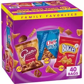 Bugles/Chex Mix/Gardettos Bugles, ChexMix and Gardetto Variety Pack Snack Mix (40 ct.)
