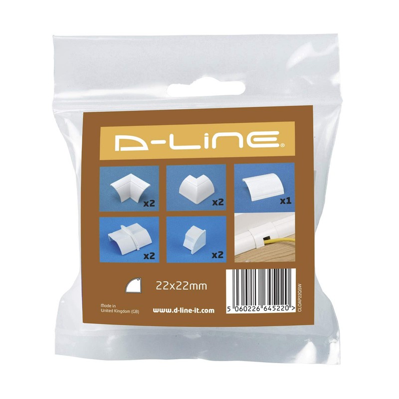 D-Line Quarter Round Cable Trunking Clip-Over Accessory Multipack | Join