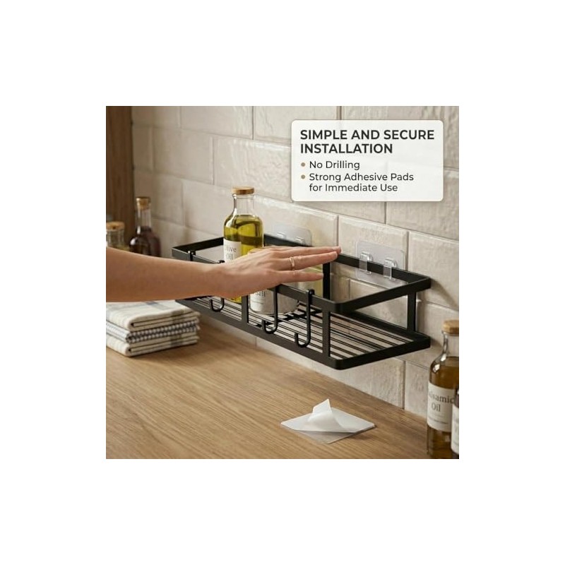 Spice Rack Wall 2 Pack Metal Kitchen Shelf Hanging No