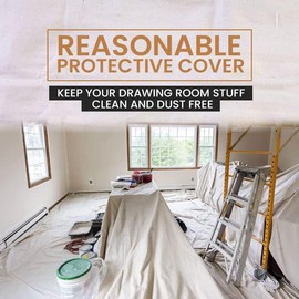 Canvas Drop Cloth for Painting (Size 4 x 5 Feet - Pack of 2) - Pure Cotton Painters Drop Cloth for Painting, Furniture & Floor Protection - All Purpose Thick Canvas tarp with Double Stitched Edges