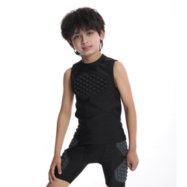 Topeter Youth Padded Shirts with Chest Protective Padding, Heart Sternum Vest for Football, Paintball, Baseball YM