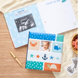 C.R. Gibson Always On the Go! Baby Memory Book - Active Baby's Milestones, Memory Book for Baby's First Year