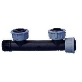 TAVLIT PP Swivel Multi-T Splitter 1 Inch 10 Bar Connector Screw Connection 2-Way