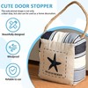 Zovylks Nautical Door Stopper, White with Blue Striped Square Stuffed