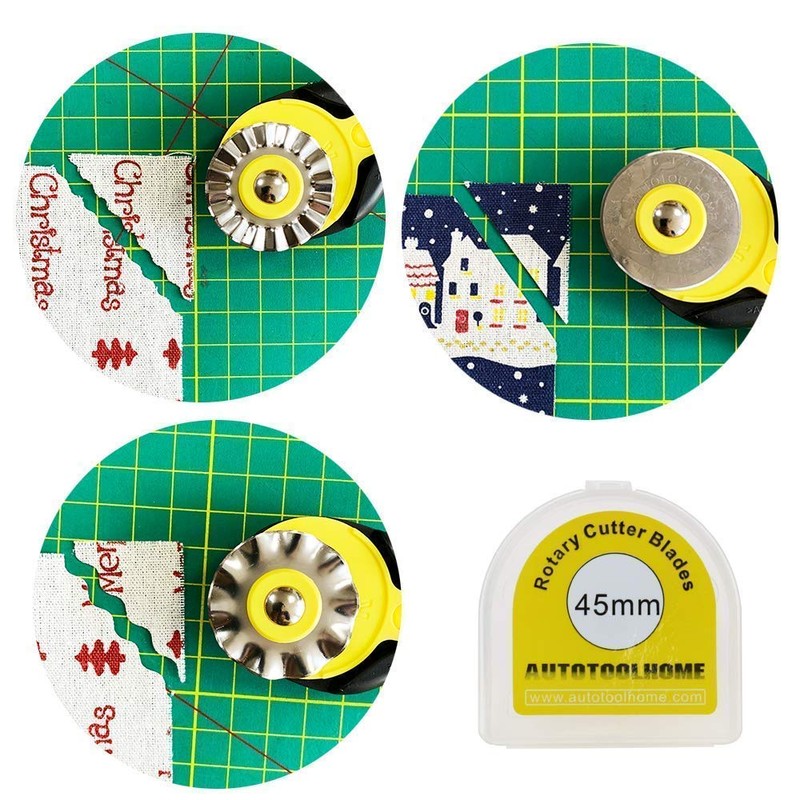AUTOTOOLHOME 45mm Rotary Cutter Set with 9 Pack Replacement Rotary