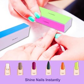 4 Way Nail Buffer Block (2 Pcs), Nail Shine Buffers Blocks Files for Natural and Acrylic Nails Smoother Buffing Block Polisher Fingernail File Buffer 