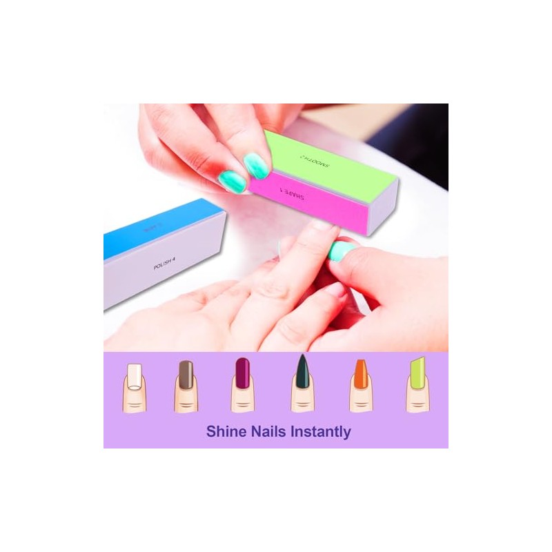 4 Way Nail Buffer Block (2 Pcs), Nail Shine Buffers