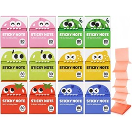 Notas adhesivas transparentes, 12 almohadillas para orejas (960 hojas en total) Notas adhesivas translúcidas extraíbles con fuerte calcomanía, notas de colores transparentes impermeables para oficina