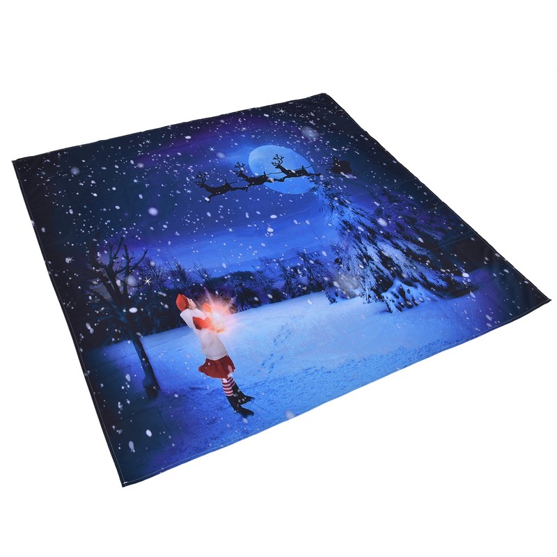 Christmas Tapestry Polyester Fiber Xmas Tree Santa Claus Pattern Hanging
