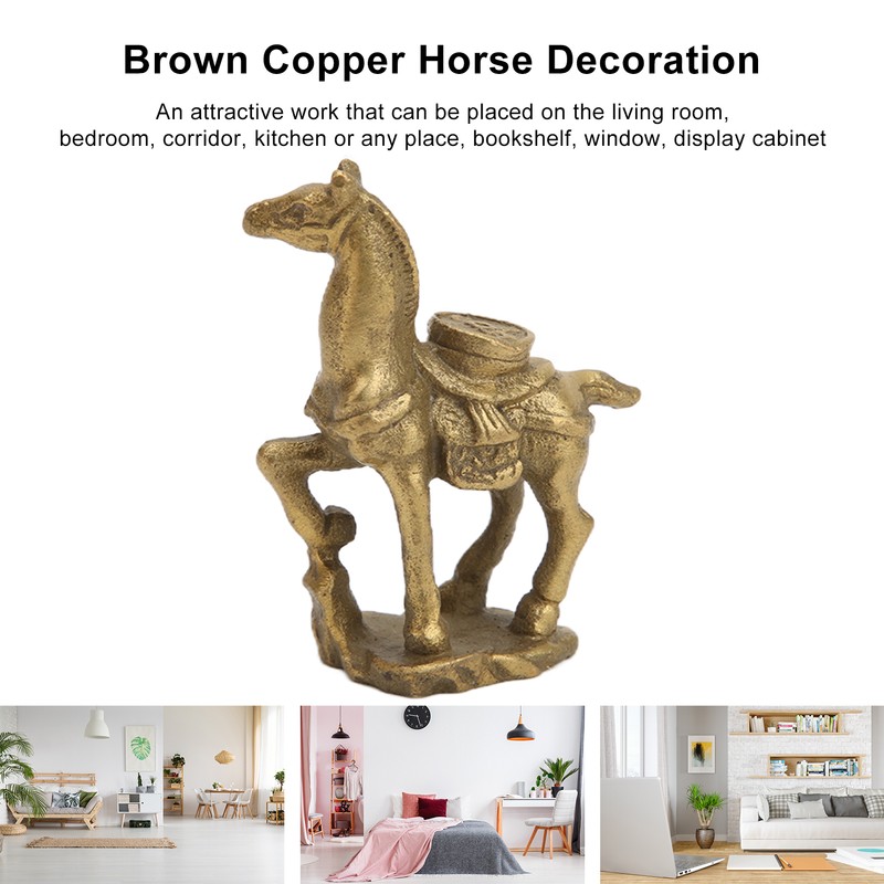 Copper Horse Ornaments Exquisite Durable Retro Craft Statue for Office
