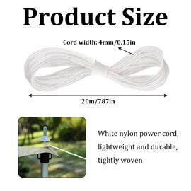 Nylon Cord 20 Metres of Super Strong Braided Nylon String 4mm Heavy Duty White String Picture Hanging Cord for Hanging Framed Pictures Garden Bundling Outdoor Hanging Clothes