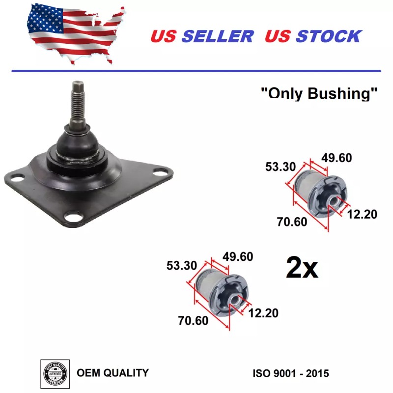 2MPLASTIC Rear Control Arm Bushing W/ Ball Joint Kit For