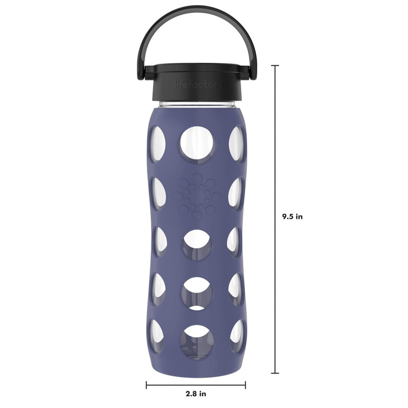 Lifefactory Classic Cap, Dusty Purple 22-Ounce Glass Water Bottle with