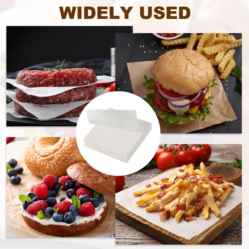 sourcing map 500 Pcs Unbleached Parchment Paper Baking Sheets Squares,