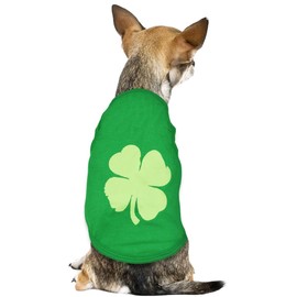 St Patrick's Day Small Dog T-Shirt for Boys Breathable Lightweight Pet Dogs Vest, Boy Puppy Clothes for Chihuahua with Clover Print
