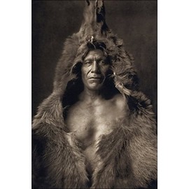 24"x36" Gallery Poster, Bear's Belly native american indian warrior by Edward Curtis, 1908