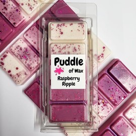 Puddle of Wax - Raspberry Ripple Soy Wax Melt Snap Bar - 50g - Sweet Scent - Vegan Friendly - Made in the UK