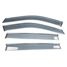 VioletLisa Xa50 Polycarbonate Window Visors with Chrome Trim 4pcs Front Rear Left Right for Toyota for RAV4 2019-2023 Slim Style Tape on/External-Type -WD-TRAV419 224-0442